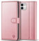 Kuafcase Compatible for iPhone 11 Case with 4 Card Slots Magnetic Closure Kickstand Shockproof Protective Phone Case Compatible for iPhone 11 - Rose Gold