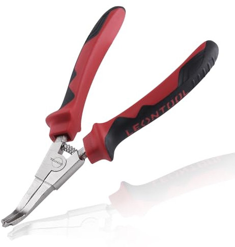 LEONTOOL 8 Inches Lock Ring Pliers Flat Snap Ring Pliers Bent Nose Reverse Pliers with Hole Special Circlip Pliers Retaining Ring Pliers C-Clip Pliers Spreader Pliers for Transmission Transfer Cases