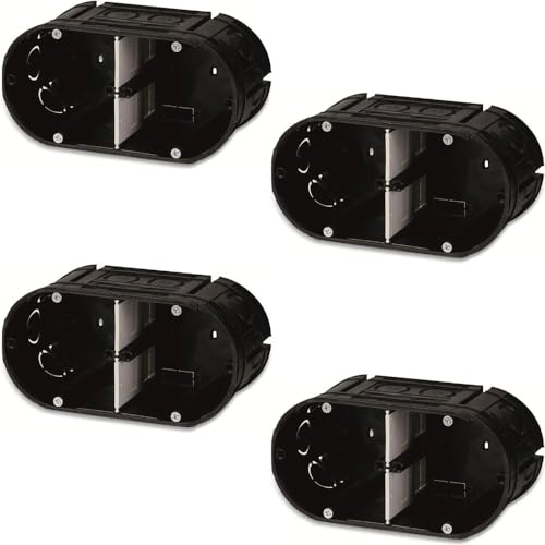 Fiduciashop 2-fach Unterputzdose Hohlwanddosen Schalterdose Hohlraum Gerätedose 63mm Tiefe Schwarz (4)