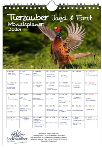 Tierzauber Jagd & Forst Planer DIN A4 Kalender für 2025 - Seelenzauber