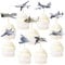 VE Day Air Force Theme Cupcake Topper, Airplane Cupcake Picks, Military Airplane Aircraft Fighter Jet Plane Party Cake Decoration(18pcs)