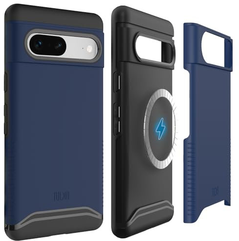 TUDIA Merge [Magsafe Compatible] Designed for Google Pixel 7 Case, Shockproof Slim Dual Layer Military Grade Rugged Protection (Indigo Blue)