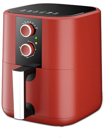 MZGDONGF Freidora de Aire Digital, 1350 W, Temporizador y Control de Temperatura, 5 L, Olla Saludable sin Aceite, Color Rojo Safehappy