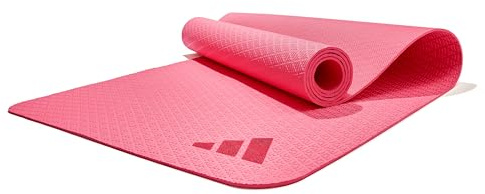 Adidas Yogamatte 4mm - Yogamatte aus 50% recyceltem Material frei von PVC - rutschfeste und strukturierte Oberfläche (176 x 61 cm) für den perfekten Halt beim Yoga