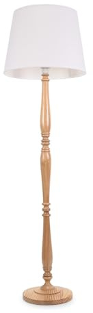 ValueLights | Traditional Light Wood Candlestick Floor Lamp with White Tapered Shade for Living Room | Floor Lamps, Home Décor & Improvement Essential