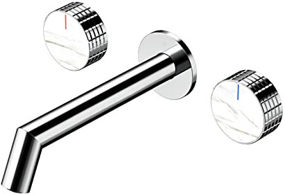 Grifo for lavabo de baño, grifo montado en la pared, grifos de baño for fregadero de 3 orificios, lavabo de baño, grifo mezclador de lavabo de latón con doble manija, lavabo de tocador, grifo de monta