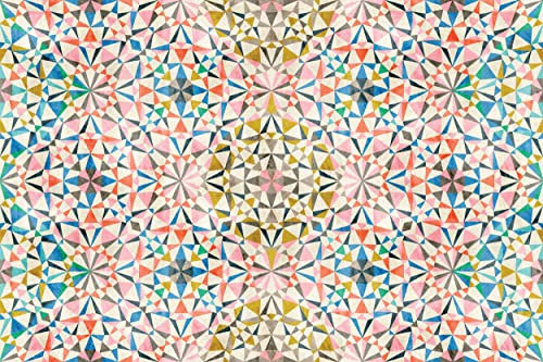 WUNDHL Floor Flair Kaleidoskop – Dekorativer Vinyl-Teppich – rutschfeste, wasserdichte Bodenmatte – leicht zu reinigen, ultra-flaches Profil, 61 x 40,6 cm
