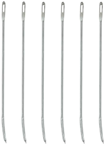 Verkelly 6 Pcs 7 Inch Meat Trussing Needles | Roasting Trussing Needles, Cooking Needles, Hand Sewing Needles, Upholstery Needle, Curved Needles