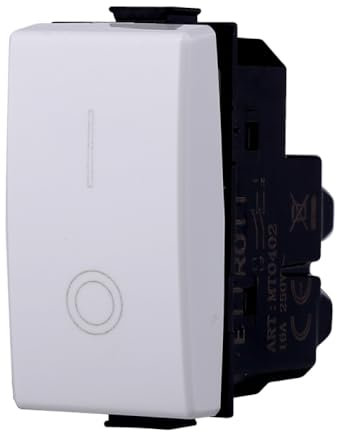 Moduli Bianchi, Compatibile Con Bticino Matix, interruttori, pulsanti, deviatori, dimmer, sensori, PIR, buzzer, Per Placche originali e compatibili (1x, interruttore 0-1)