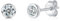 WOVEE 1 Paar 4mm Ohrstecker Sterling Silber Ohrringe 925 Silber Runde Zirkonia Stecker