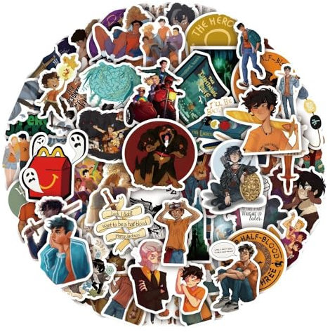 50 Stück/Packung Percy Jacksons und Olympians Anime-Aufkleber, wasserfester Vinyl-Aufkleber, süße Aufkleber, Graffiti-Aufkleber für Skateboard, Auto, Laptop, Wasserflaschen, Wände, Gepäck, Bücher