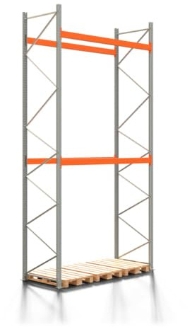 REGALWERK Palettenregal Artus - Grundregal mit 3 Ebenen - Fachlast 3.000 kg - 5.500 x 2.700 x 1.100 mm (HxBxT) - Schwerlastregal