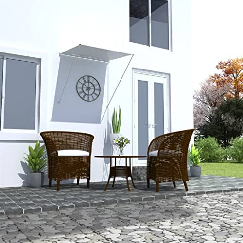 SXJEQOC Ausziehbarer Sonnenschutz Markise 100x150 cm Creme Balkon Terrasse Fenster UV-beständiges Gewebe Stahlrahmen Einfache Montage