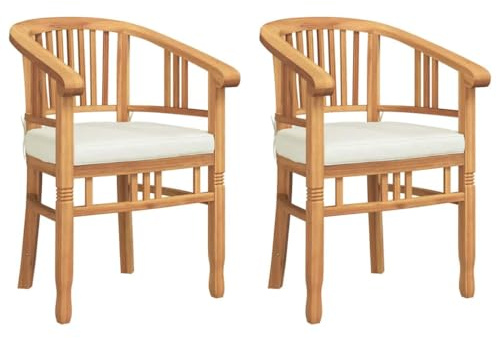 vidaXL Silla 2 uds. Marrón Madera de Teca Maciza