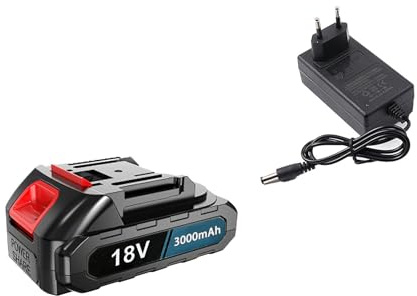 Lot de chargeur et batterie haute capacité 18 V 3000 mAh, protection complète avec puce intelligente, adapté pour outils électriques 18 V