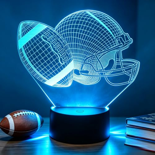 OraTrade Rugby 3D Nachtlicht, Rugby Nachtlicht für Kinder,3D Illusion Lampe,7 Farben Wechselnd Dekoration Nachttischlampen, Schlafzimmer Deko für Kinder &Rugbyfans, Ideales Sportgeschenk