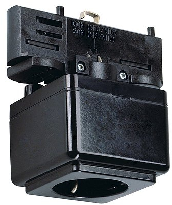 EUTRAC Steckdose mit Adapter für 3-Phasen-Stromschienen, schwarz