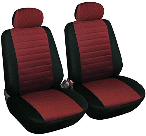 WOLTU 7233-2 Sitzbezüge Auto Vordersitze Universal Auto-Schonbezüge für Fahrersitz & Beifahrer 2er Sitzauflageschwarz/rot