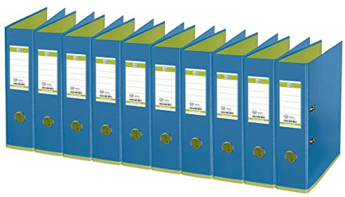 Oxford Ordner A4, myColour, 8 cm breit, zweifarbig in hellblau und hellgrün, 10 Stück
