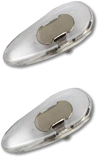 SPORTS WORLD VISION RB Brillen Nasenpads | Weiche PVC-Nasenpads für einige RB-Fliegerbrillen | 11mm Push-in großes leicht austauschbares Brillen Brillenkissen mit silberner Oberfläche