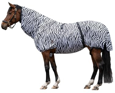 HKM zebra eczema blanket for horse, 145 cm, horse fly blanket