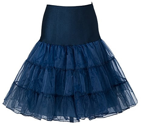 Boolavard® 50er Jahre Petticoat Vintage Retro Reifrock Petticoat Unterrock für Wedding Bridal Petticoat Rockabilly Kleid in Mehreren Farben (L-XXL, Marine Blau)