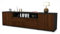 Stil.Zeit TV Schrank Lowboard Arianna, Korpus anthrazit matt, Front Holz-Design Walnuss (180x49x35cm), mit Push-to-Open Technik