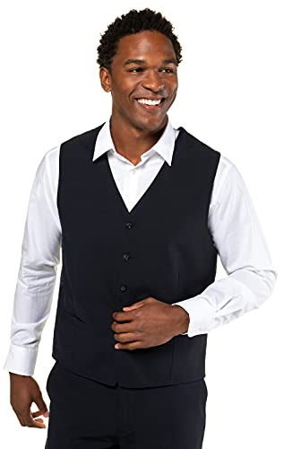 JP 1880 Herren L-8XL bis 72, Anzug-Weste Zeus, Bürokleidung, Knitterfrei & pflegeleicht & 5-Knopf-Form, Business-Weste Navy 56 705621 70-56