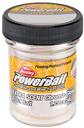 Berkley PowerBait Glitter Chroma-Glow Fishing Dough Bait, Mallow Glow Red Fleck