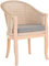 korb.outlet Rattan-Sessel mit Holzbeinen, Sessel aus echtem Rattan - Rattanstuhl Club (Vintage Weiss, mit Polster)