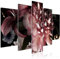 decomonkey Bilder Blumen 200x100 cm 5 Teilig Leinwandbilder Bild auf Leinwand Vlies Wandbild Kunstdruck Wanddeko Wand Wohnzimmer Wanddekoration Deko Natur Lilie Pfingstrose