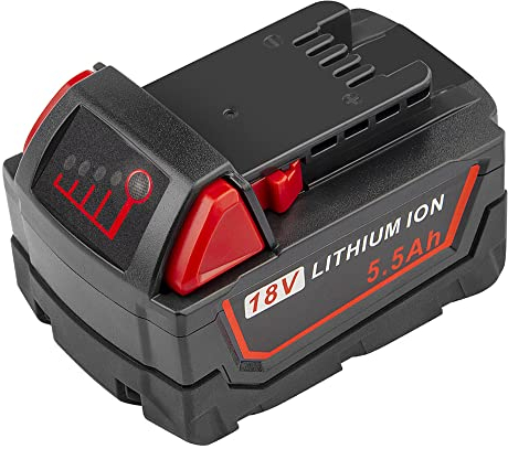 ASUNCELL 18V Akku für Milwaukee M18 5,5Ah Li-Ion Ersatzakku Kompatibel mit Milwaukee M18B XC 48-11-1815 48-11-1820 48-11-1850 2601 2610 2611 2620 2630 2650