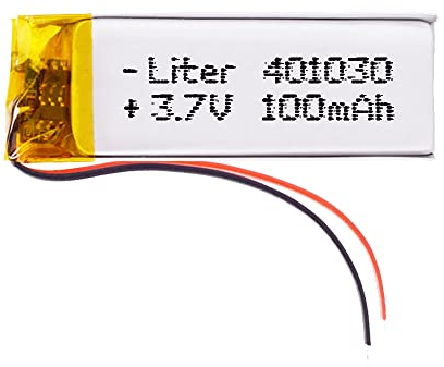 Batterie 401030 LiPo 3.7V 100mAh 0.37Wh 1S 5C Liter Energy Battery pour l'électronique Rechargeable Téléphone Portable Smartwatch GPS - Ne Convient Pas à la Radiocommande 32x10x4mm (100mAh|401030)