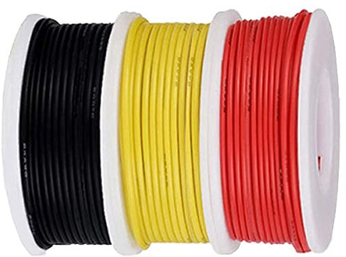Xiatiaosann 18 Gauge Silikon draht 18AWG Anschlusskabel Kit 300V Verzinnte Kupferlitze Elektrischer Draht 3 Farben 5M/16ft Jedes Drahtsortiment Kit für Heimwerker