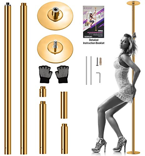 SereneLife Pole Dance Stange – Höhenverstellbar 204-274cm, Statisch & Rotierend, Perfekt für Indoor Poledance, Turnstange & Fitness, Robuster Stahl, Anti-Korrosion, 280kg, Einfache Montage für Zuhause
