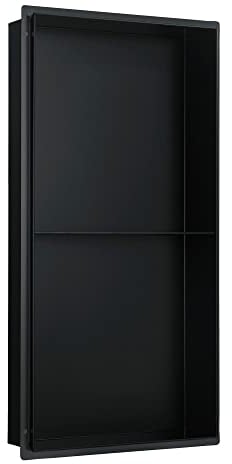 BERNSTEIN Wandnische aus Edelstahl NT306010X randlos mit Ablagefach - 30 x 60 x 10 cm (B x H x T) - Farbe wählbar, Farbe:Schwarz…