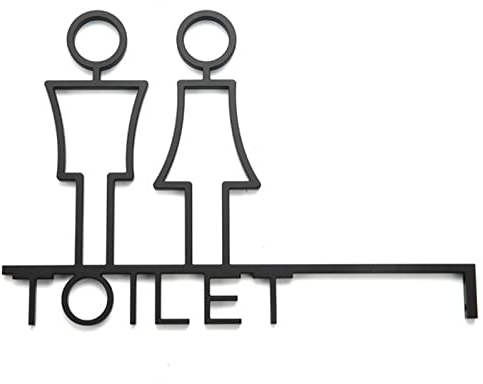 Toilettenschild für Männer und Frauen, Badezimmerschild, Dekoration, Toilettenschilder aus gebürstetem Aluminium, Toilettenschild mit Pfeil, für Büro-Badezimmer-Toilettenwand, einfache Montage