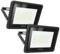 Lot de 2 Projecteur LED 50W Blanc Chaud 3000K Extérieur Forte Luminosité IP66 Jardin Terrasse Parking Cours