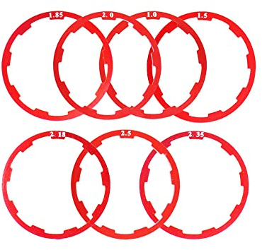 Albedel Bicycle Flywheel Washer Spacer Cassette Headset Gasket Hub Bottom Bracket Bike Cycling Flywheel Axle for MTB Road Bike 1 mm 1.5 mm 1.85 mm 2 mm 2.18mm 2.35mm 2.5mm (7 pcs) Red