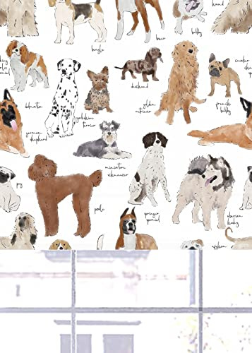 Lister Cartwright Dog Breeds Blackout Roller Blinds Windows Blind Easy Fit Child Safety Included Made to Measure(Multicolored, 90 cm Width x 140 cm Drop)