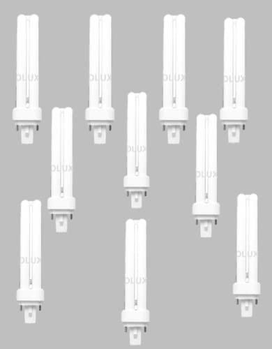 T.E Bombilla Bajo Consumo doble Tubo G24d-1,PLC,2PIN 4300K,13W,Luz Neutra [10 stucs]