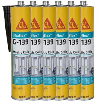 Lot de 6 mastic-colle à prise rapide SIKA Sikaflex G 139 - Noir - 300ml