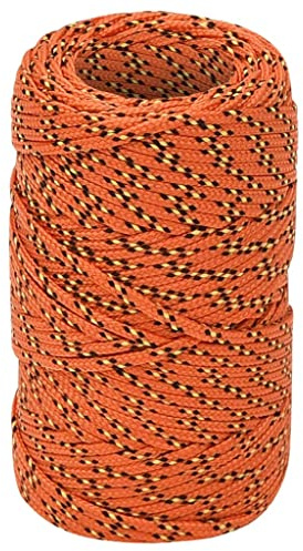vidaXL Bootsseil Ankerleine Festmacher Tauwerk PP Leine Seil Tau Polypropylenseil Geflochten Flechtleine Orange 2mm 50m Polypropylen