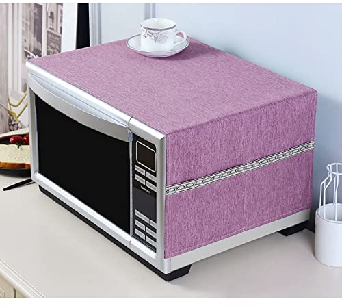 Microwave Oven Cover,Microwave Oven Protector,2 Piece Multi-Purpose Microwave Oven Top Cover, Polyester Breathable Microwave Oven Protector-Gray (Color : Grey) (Color : Purple)