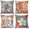 ASDCXZ Orange Kissenbezug 50x50 cm 4er Set, Nordeuropa Modern Blumen Orange Grau Sofa Dekokissen Kissenbezüge Kissenhülle Waschbar Polyester Leinen Textil Polster Kopfkissenbezug Kissen Bezug