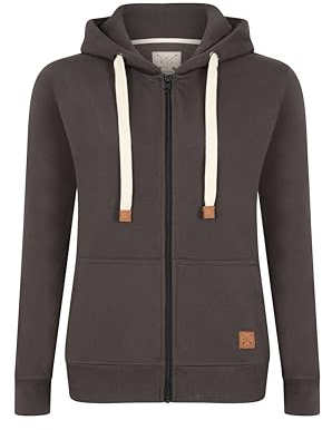 Blu Apparel Womens Zip Hoodies Extra Warm women's Zipped Hoodie Ladies Plain Hoodie Winter Warm Fleece Lined Zip Up Jacket Sweatshirt ActivewearJumper (UK, Numeric, 16, Regular, Regular, Charcoal)