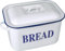 AuraHome Vintage Gourmet ® Mini Enamel Traditional Classic Blue & White Oblong Bread Bin Size 34cm Wide Heavy Gauge Vitreous Enamel on Steel,Keeps Bread Fresher for Longer, Hygienic Easy to Clean
