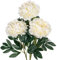 3PCS 74CM Künstliche Pfingstrosen Stiel Kunstblumen Wie Echt, Künstliche Rosen Weiße Pfingstrosen,Vintage Künstliche Blumen Bouquet für Braut Hochzeit Home Party Blumengesteck