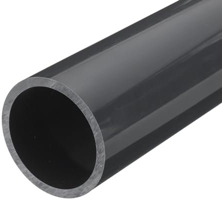 QUARKZMAN Tube Rigide en PVC Tube Rond 53.6mm ID 63mm OD 350mm de Long Gris clair Manchon de Câble Résistantes aux Chocs pour l'Artisanat des Conduites d'Eau