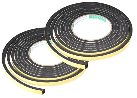 Recogwood 2Pcs Sealing Foam Tape 10mm(W) x 5mm(T) x 3M/9.84ft(L), Self Adhesive Weather Strip for Window Door Insulation